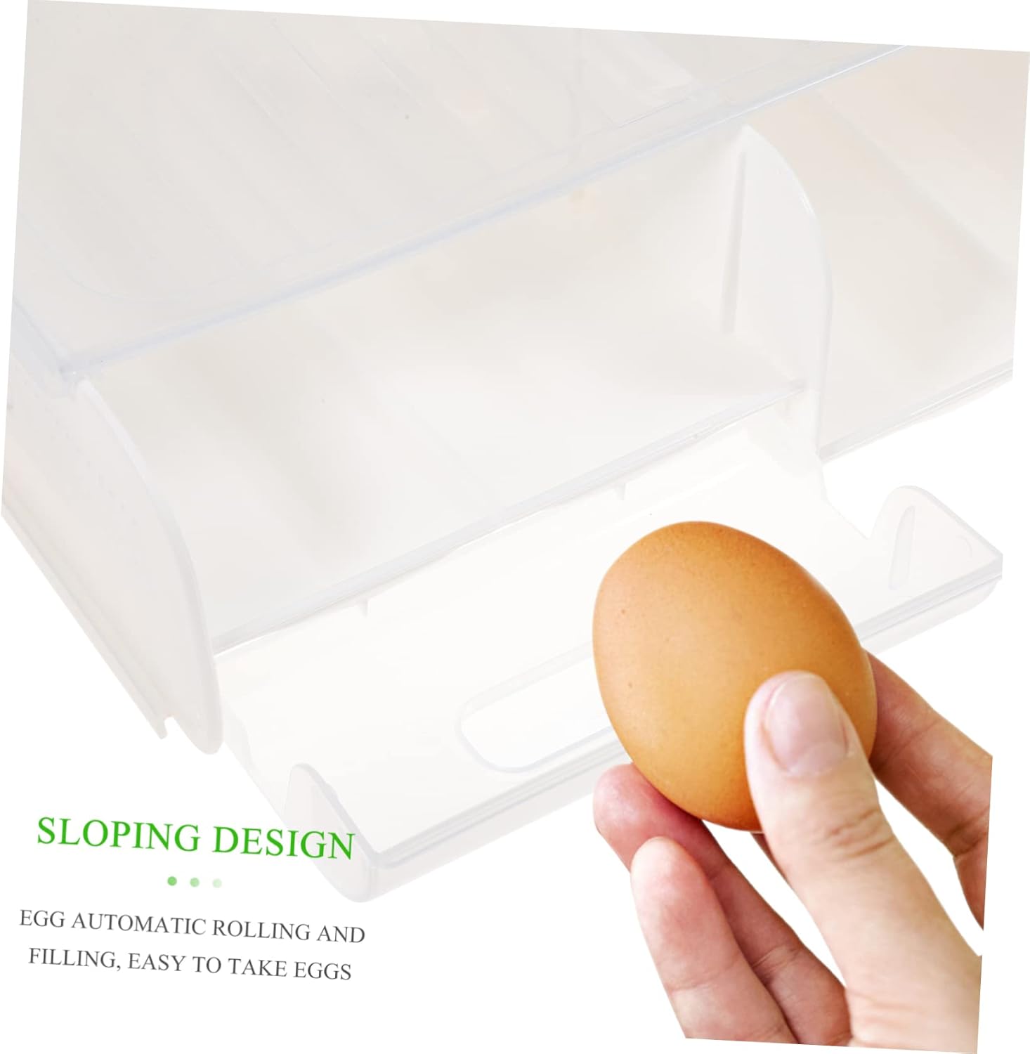jojofuny Egg Holder Storage Box Tray for Fridge Organizer Reusable Carton Case Groove Design
