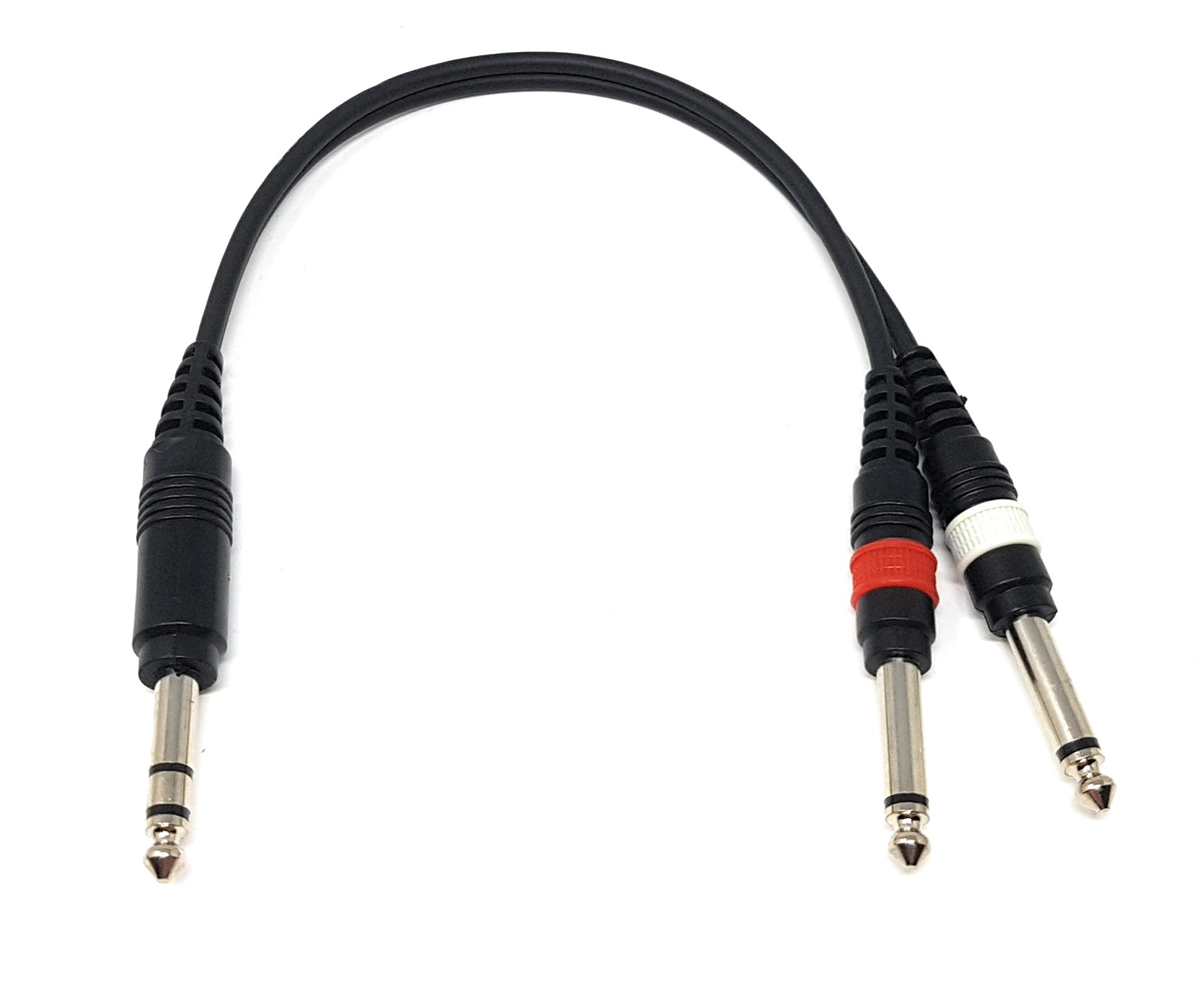 MainCore 30cm long Stereo 6.35mm 1/4 Jack to 2 x 6.35mm Twin Mono Jacks Y Cable Lead Converter/Extender Splitter Cord (Available in 0.30m, 1.50m, 3m, 6m) (0.30m)