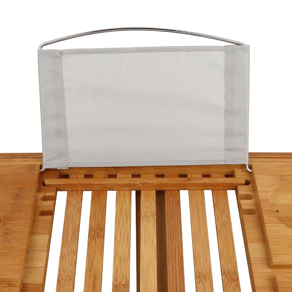 OHMG Panier de Bain Extensible,Plateau de Bain Réglable en Bambou Naturel avec Porte-vin Durable+Plateau,Planche de Bain en Bois de Luxe,Pont de Baignoire Extensible (B-70-105cm*22 * 4cm)