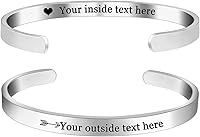 Amlion Personalized Engraved Cuff Bracelet for Women - Custom Double-Sided Stainless Steel Inspirational Gift for Mom, Girlfriend