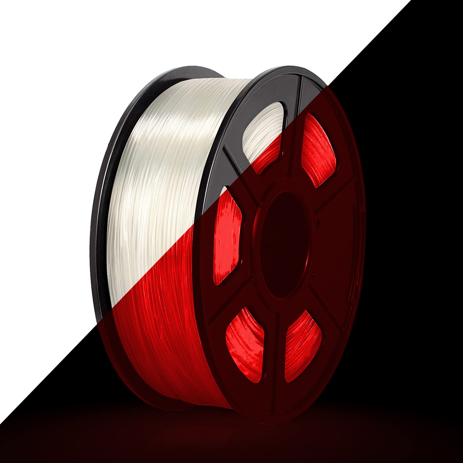 Everyglow 3D Printer Filament, PLA Filament 1.75mm, Glow in The Dark Filament,1KG (2.2 LBS) Spool (Natural Glow Red)