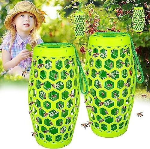 Defendy AL-WASPTRAP-GREEN-2PC-BJQ-081501 Wasp Traps Outdoor Hanging cover