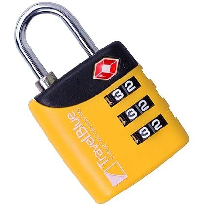 Travel Blue Unisex Solid TSA 3 Dial Combination Lock (Multi-Colour_Small)