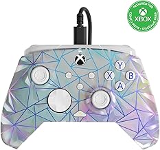 PDP Gaming REMATCH Enhanced Wired Gaming Controller: Licensed Xbox Series X|S Gamepad, Xbox One, Windows PC, Mappable Back Buttons, Customizable, Audio Control, Companion App: Frost Diamond (Metallic)