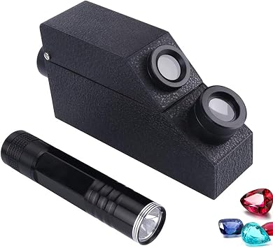 Gem Portable Refractometer, Gemstone Ldentification Tester, Measuring Range 1.30~1.81, Accuracy 0.002, Built-in LED Light, Clear Digital Scale and Display, for Moissanites, Diamond, Colored Gemstones