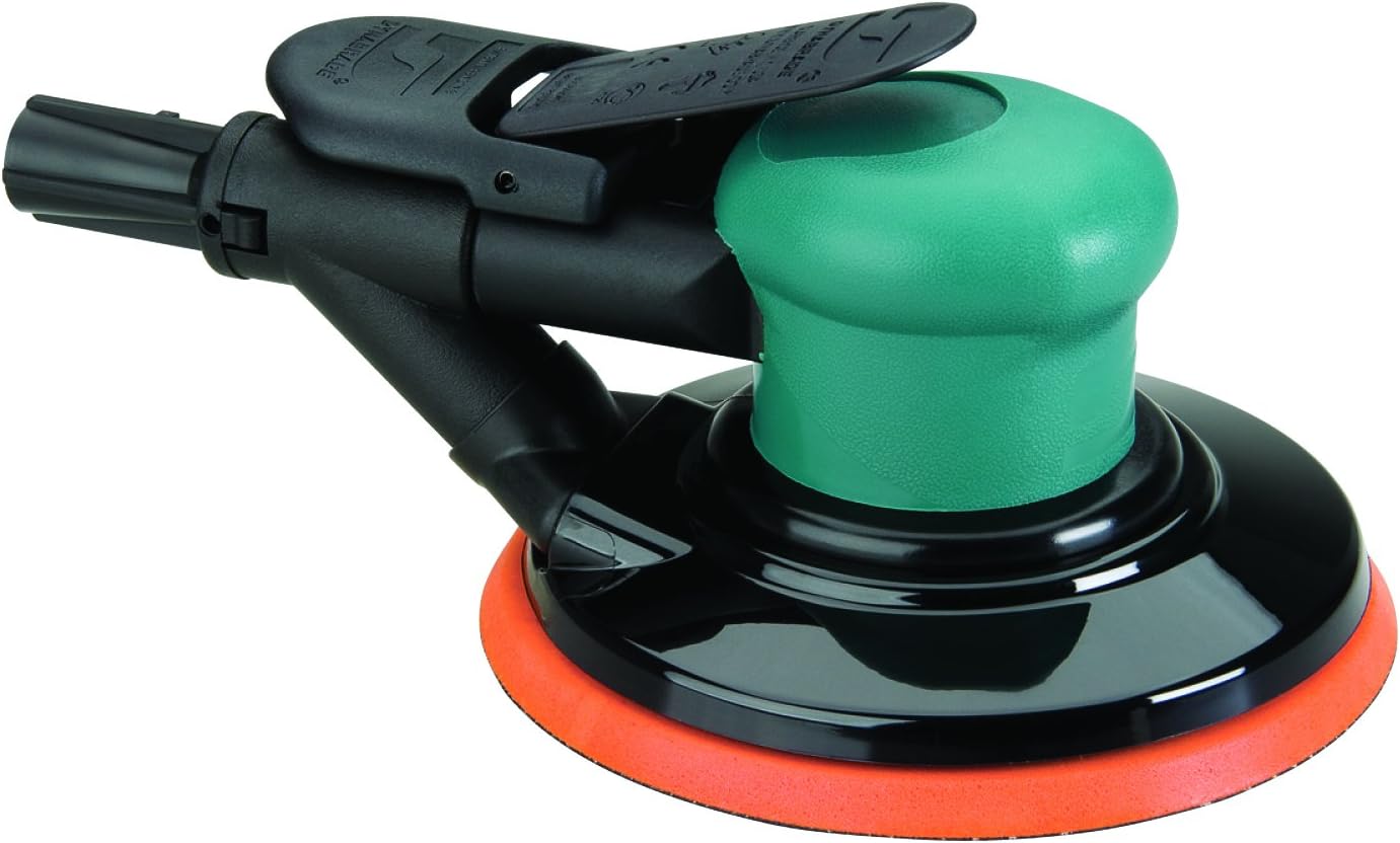 Dynabrade 59043 6" (152mm) Dia. Self-Generated Vacuum Dynorbital-Spirit Random Orbital Sander, .25 hp, 12000 rpm, 3/32" (2mm) Dia. Orbit, Rear Exhaust