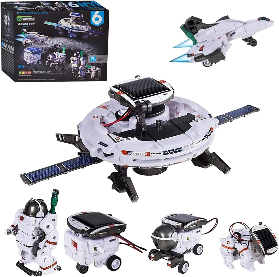 HIULLENSTEM Projects for Kids Ages 8-12, 6-in-1 Solar Robot Toys, Building Science Kits, Educational Engineering Robotics, Space Toys Birthday Gifts for 9 10 11 12 13 14 Year Old Boys Teens