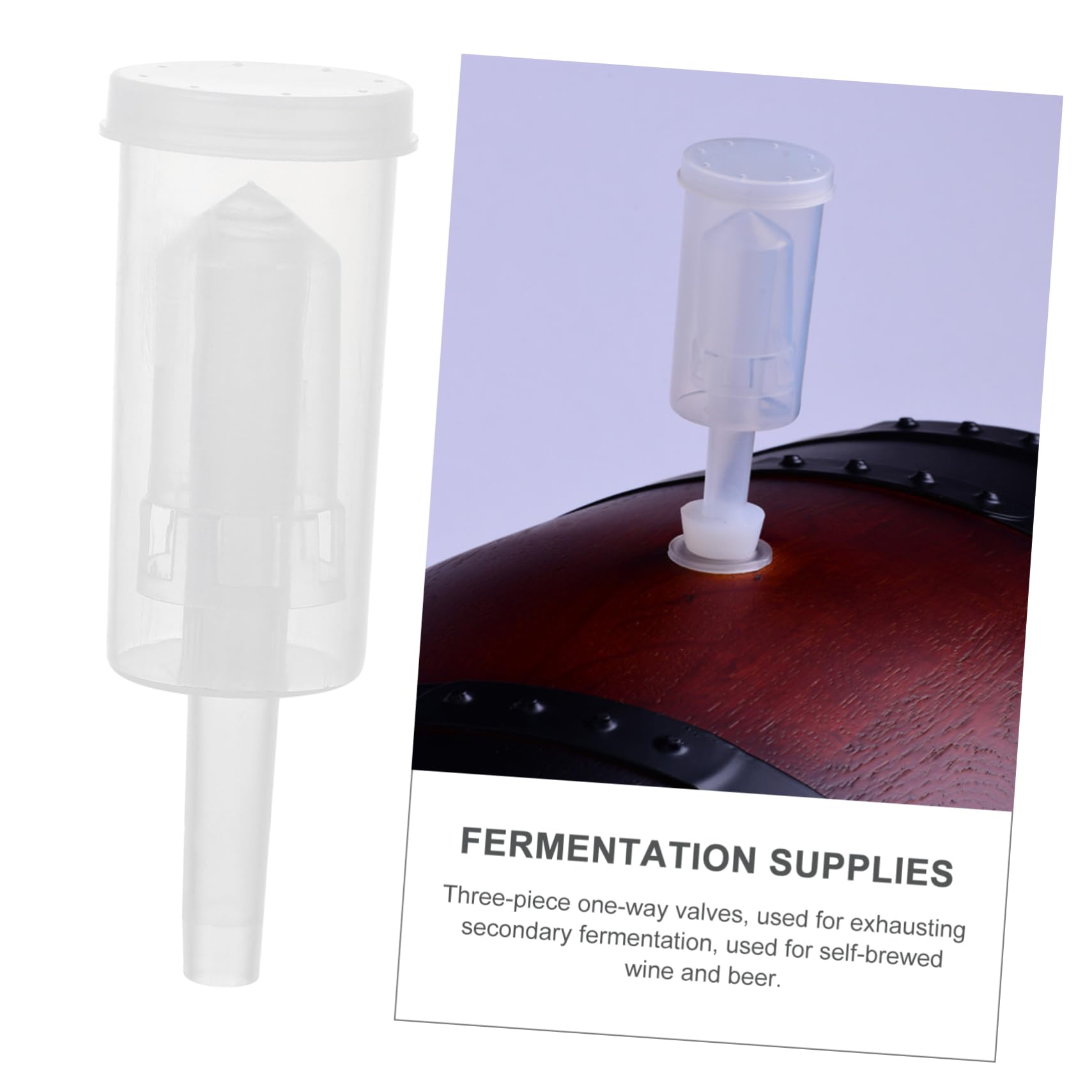 CIYODO 2pcs Transparent One-way Valves Stopper for Wine Preservation Three-piece Design Easy to Clean and Use Lightweight and Safe for -term Reuse