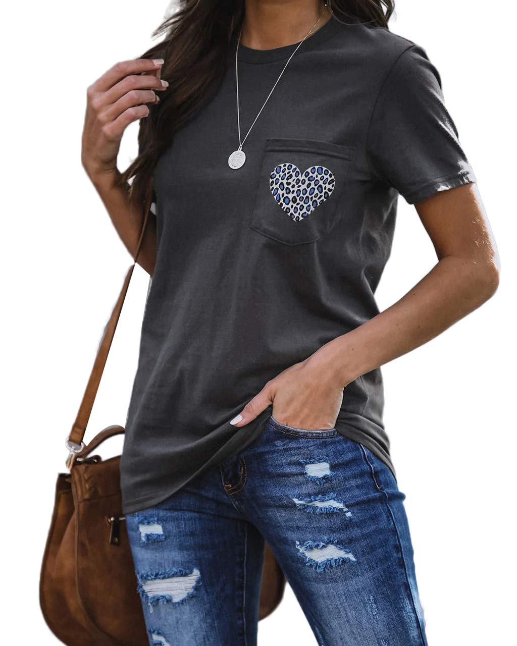 Womens Short Sleeve Crew Neck Graphic Shirts Fashion Basic Tee T Shirts Casual Tops Blouses