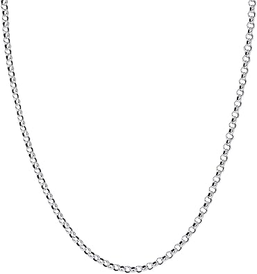 Beydodo Chain Necklaces for Men 18-32 inch Rolo Chain Sterling Silver 3mm-4mm Chain Necklaces for Punk