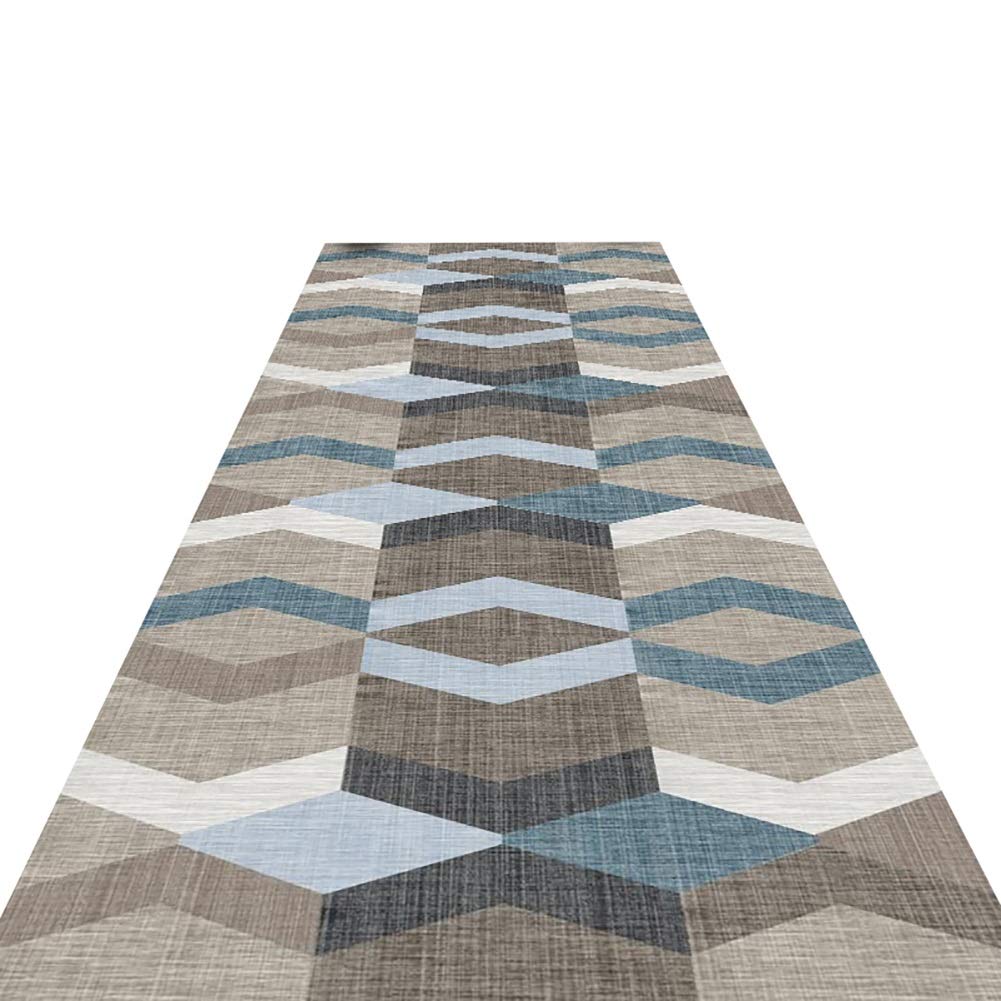 ZXL 60 cm/80 cm/100 cm/120 cm szerokości dywan geometryczny, dywany wewnętrzne do salonu sypialni kuchni, łatwy do czyszczenia (rozmiar: 100 x 600 cm)