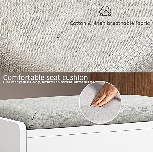 Banco moderno de madera rectangular con asiento acolchado premium para tocador 7