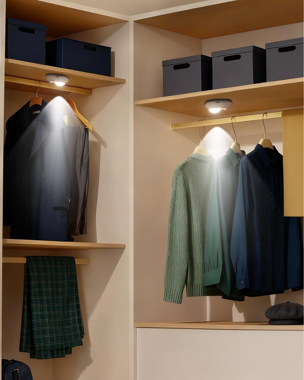 Stair Lights Indoor,3 Color Rechargeable Night Light,Wireless Motion Sensor Night Light,Battery Stick On Lights for Stairway,Hallway,Kitchen,Closet,Cabinet,Bedroom,Kids' Room(1 Pack)