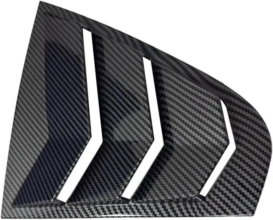 for Skoda Rapid Sedan 2012-2018 Pair Car Rear Louver Window Side Shutter Cover Trim Sticker Vent Scoop Carbon Black Accessories(Gloss Black)