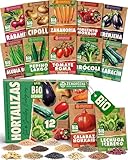 ZenGreens® - Set de semillas de verduras bio - 12 variedades para cultivar fácilmente en el jardín, balcón o parterre elevado - Sementes de verduras