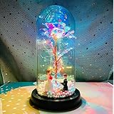 Demanca バラ 造花 Lechin 24Kゴールドローズ 枯れない花 金メッキローズ LEDライト付き電池式 薔薇 花束 プレゼントバレンタインデー 母の日 誕生日 結婚記念日 クリスマス 新年 お祝いに適用 彼女への贈り物プレゼントクリスマスプレゼントお正月プレゼントです (D)