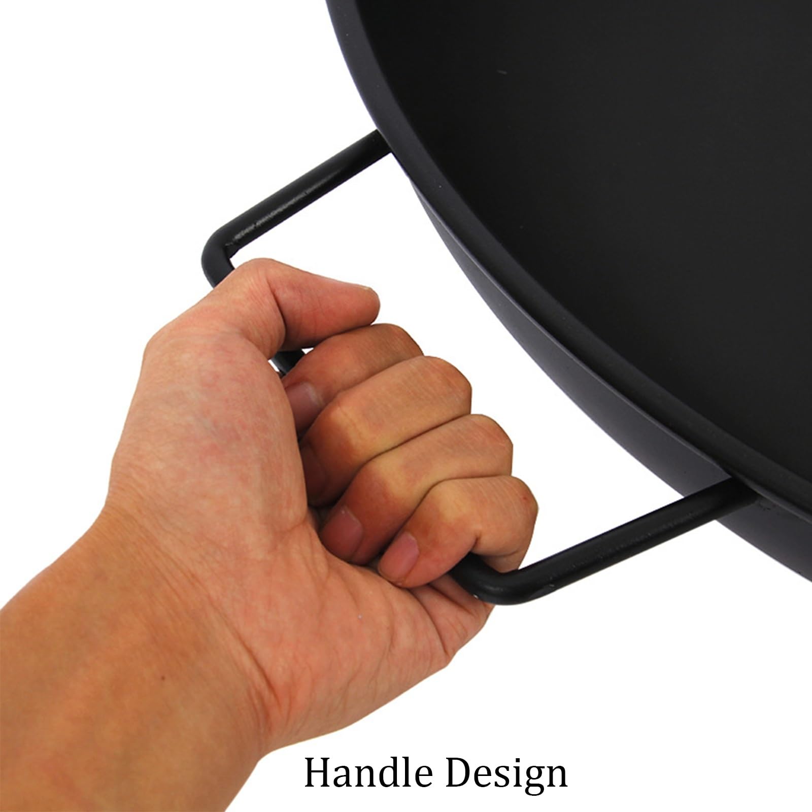 Braciere da esterno, moderno braciere in ghisa con supporto, braciere da esterno da 58 cm per giardino, veranda, terrazza, campeggio, barbecue, nero