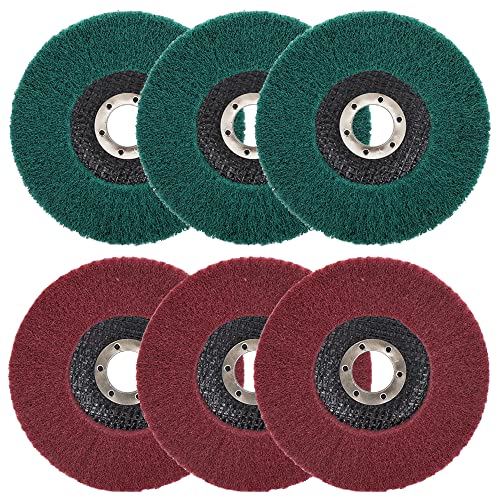 SI FANG 6Pcs 115mm Nylon Fiber Flap Disc Polishing Buffing Wheel