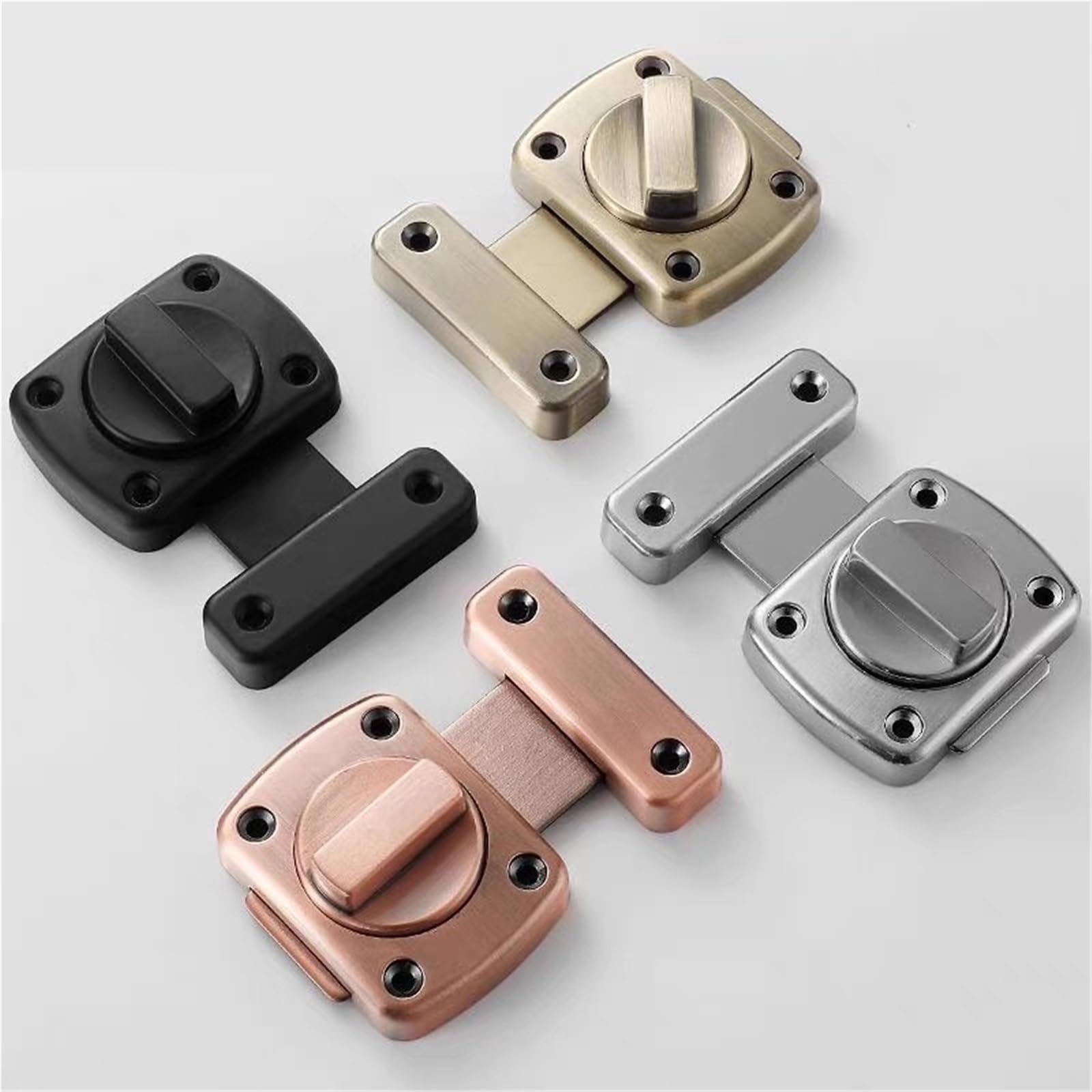 Jwvialel L Silver Door Hasp Bolt Latch Lock Buckle Sliding Cabinet Toilet Office 1Pcs ﻿(L Silver)