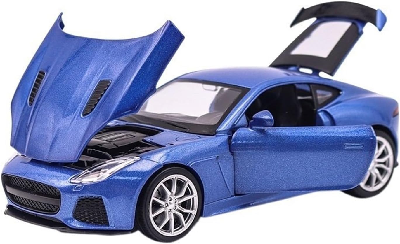 Classic Diecast Car Metal Alloy Model Scale 1:32 for Jaguar F-Type Metal Body Plastic Interior(Blue)