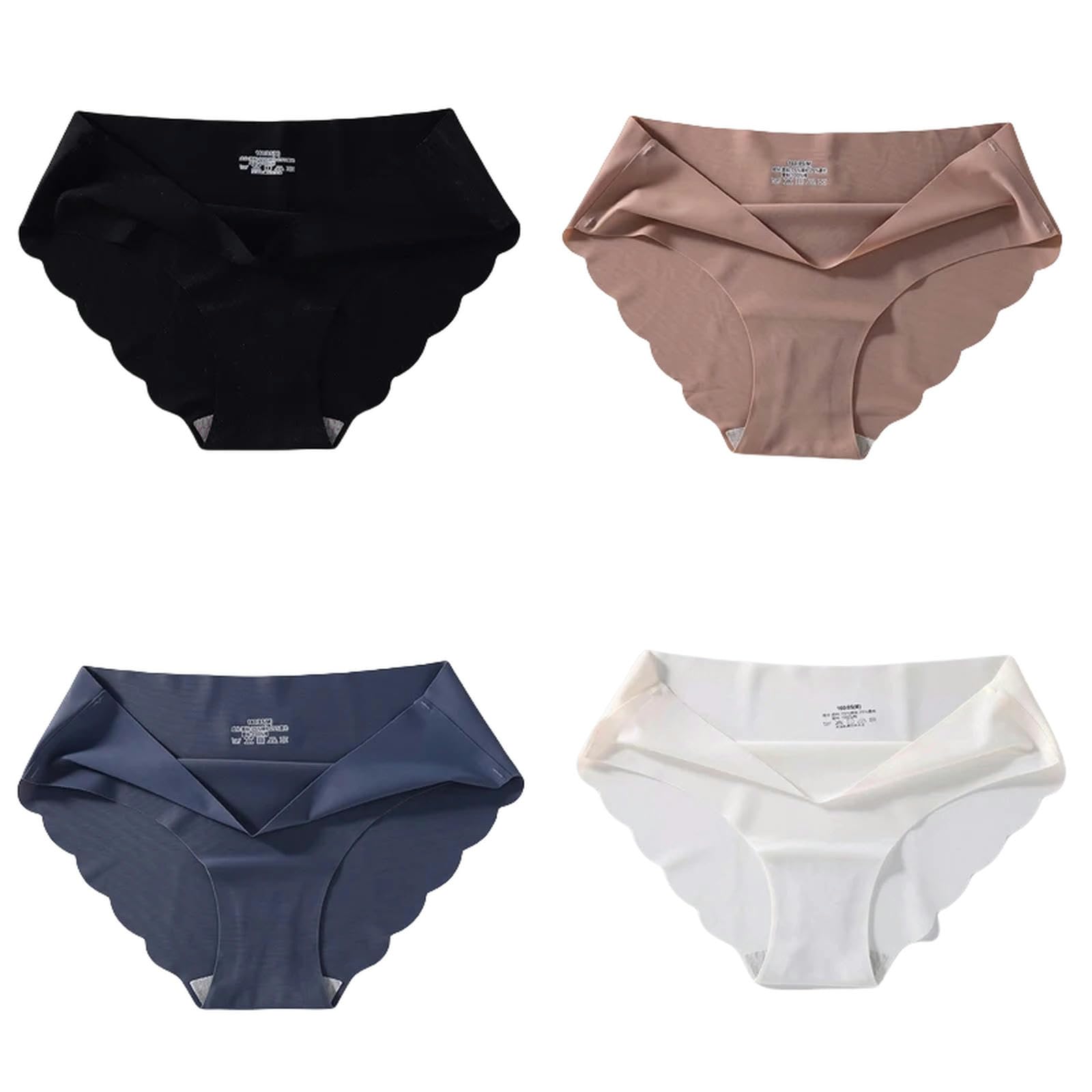 Mutande Donna Cotone 4 Pezzi di Seta Senza Soluzione di continuità Mutandine Sexy per Donne A Medio Vita Comode di Seta Mutandine Femminile-Set 1-m