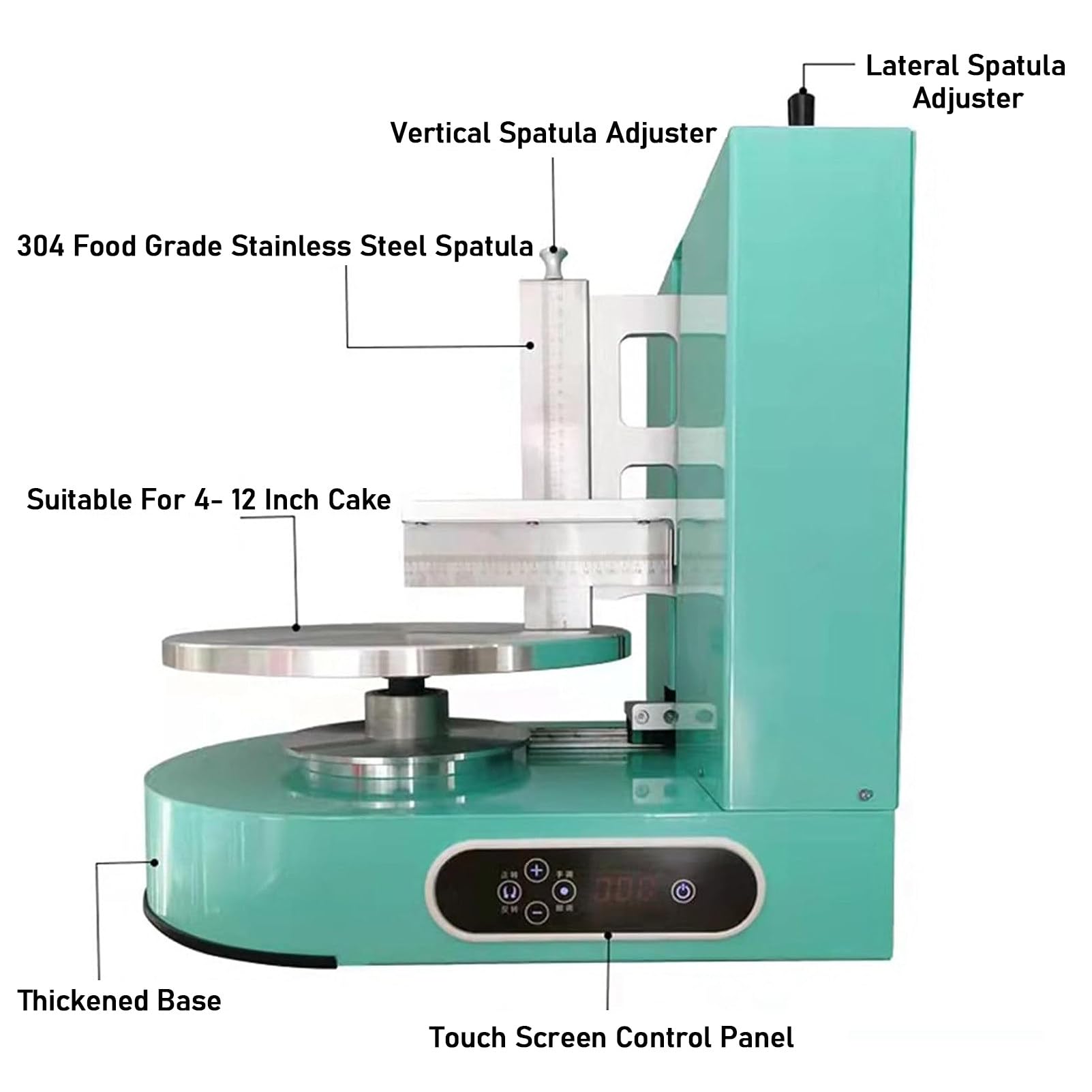 RayGenius Machine Automatique à éTaler Et à Enrober La CrèMe pour GâTeaux Machine à éTaler Et à Lisser La CrèMe pour GâTeaux Et Pains,White