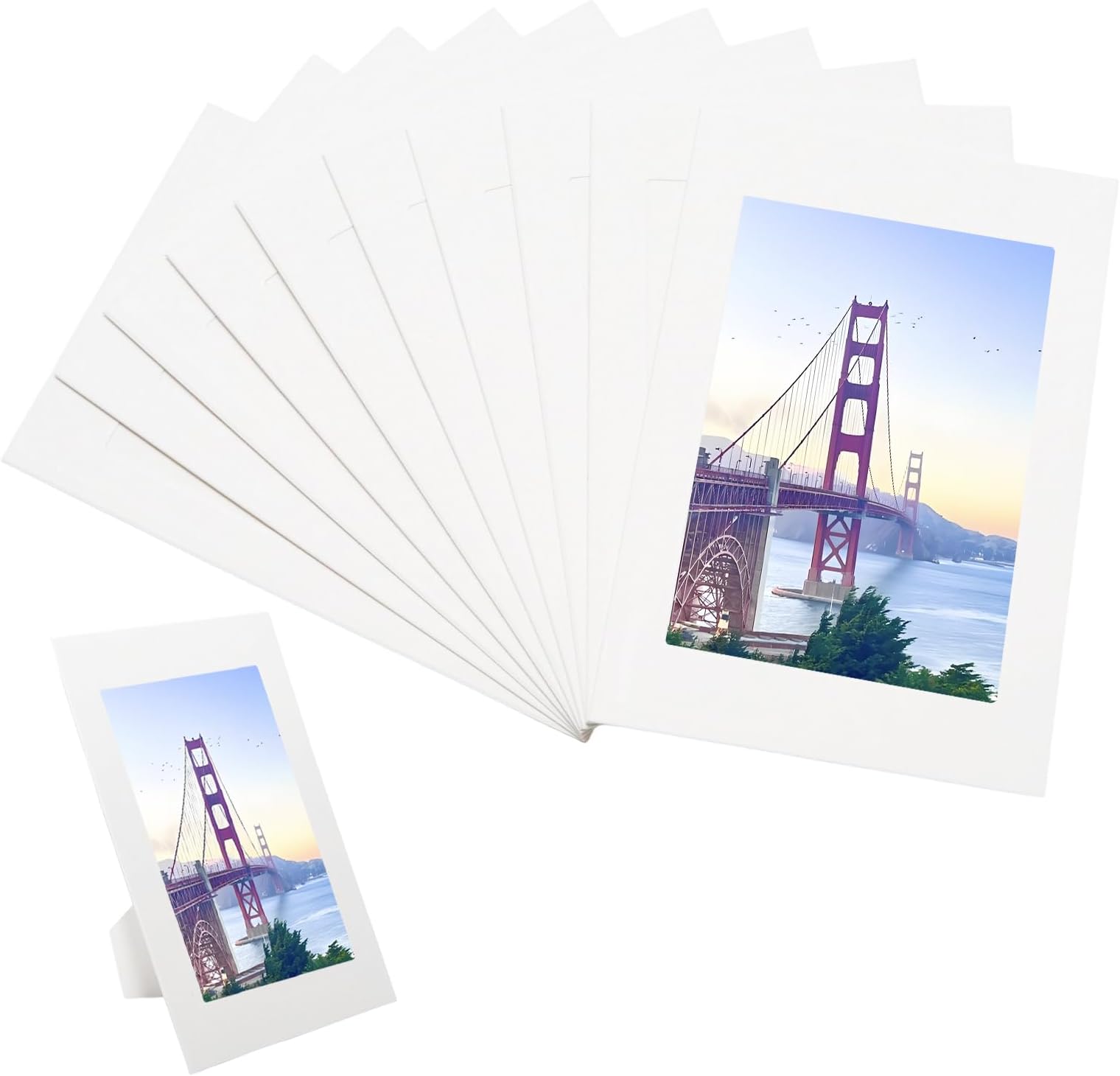 10 Pack Paper Picture Frames 4x6, White Standing Photo Frames with Easel, Cardboard Photo Easels for DIY Crafts Decorations