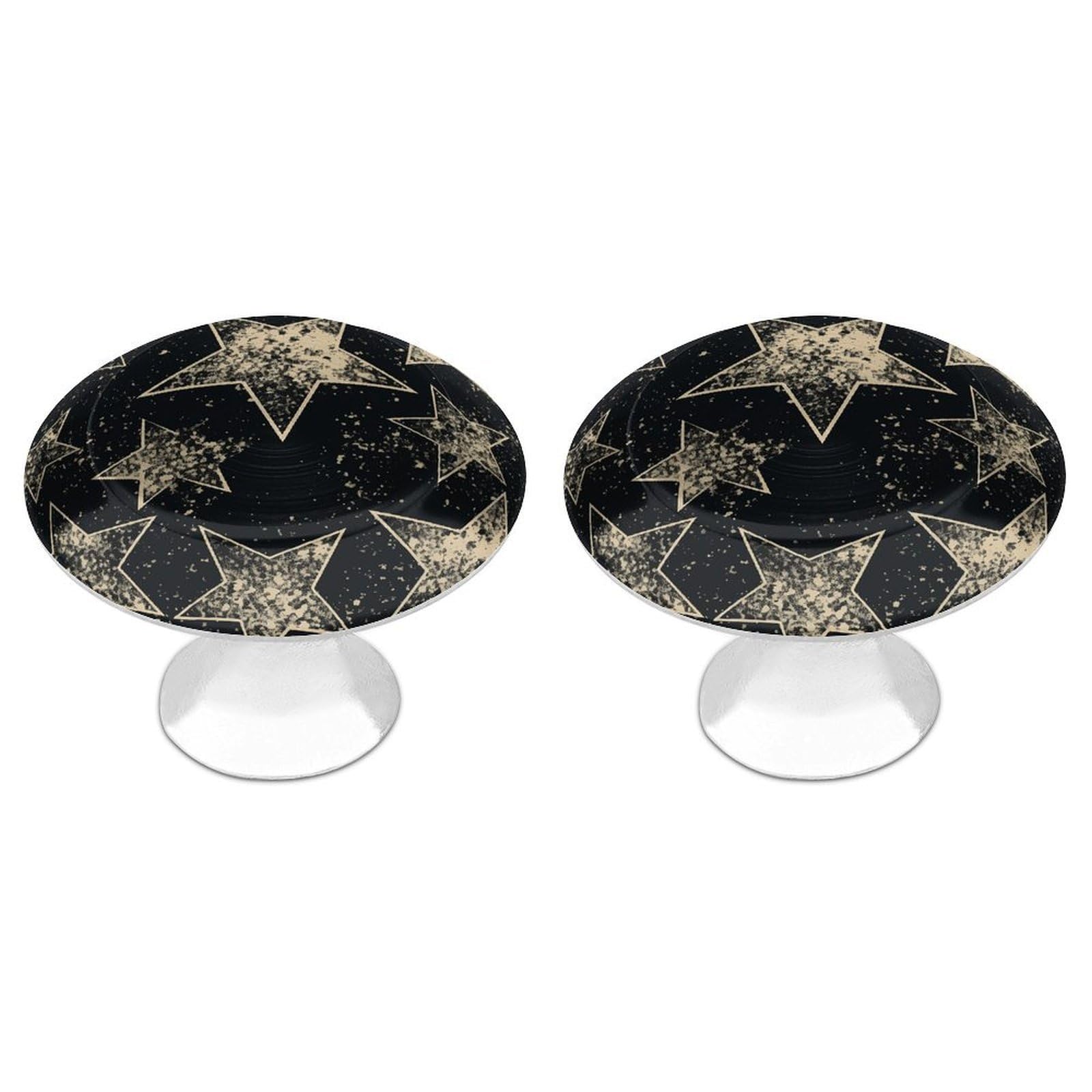 Vstadank Style Star Drawer Knob Nice Bathroom Cabinet Knob Round Cabinet Pull Stainless Steel Cabinet Handle Circle Drawer Handle Modern Drawer Pull For Wardrobe Cupboard 2 Pcs