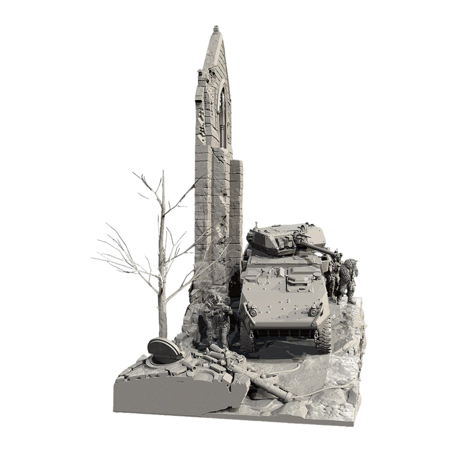 1:72 Ornamento di Scena di casa in rovina Modello di Scena in Miniatura Diorama Veicolo blindato per Stazione ferroviaria Tavolo di Sabbia Micro