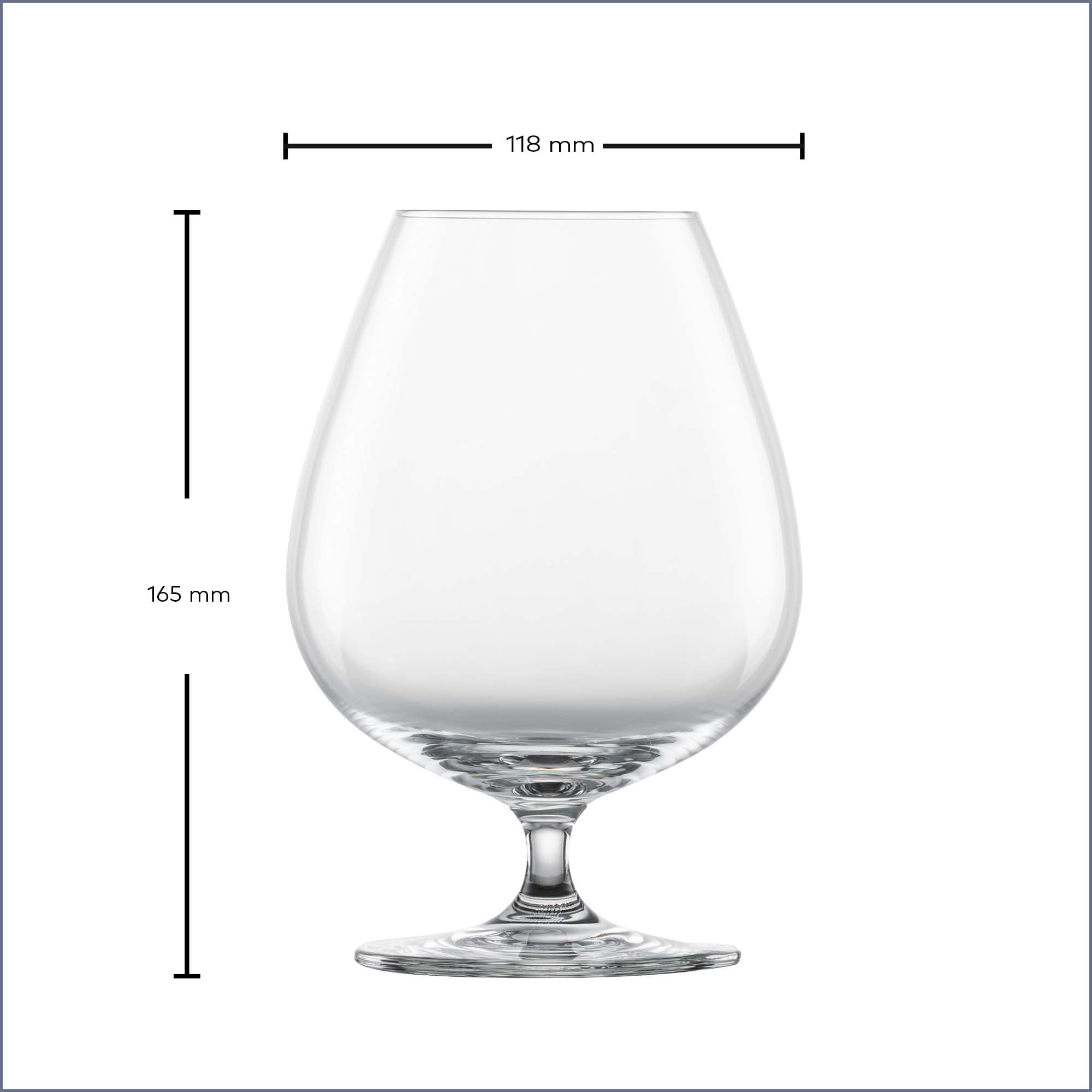 SCHOTT ZWIESEL Cognacglas XXL Bar Special (4er-Set), edle Gläser für Cognac, spülmaschinenfestes Tritan-Kristallglas, Made in Germany (Art.-Nr. 123633), Klar, Kristall