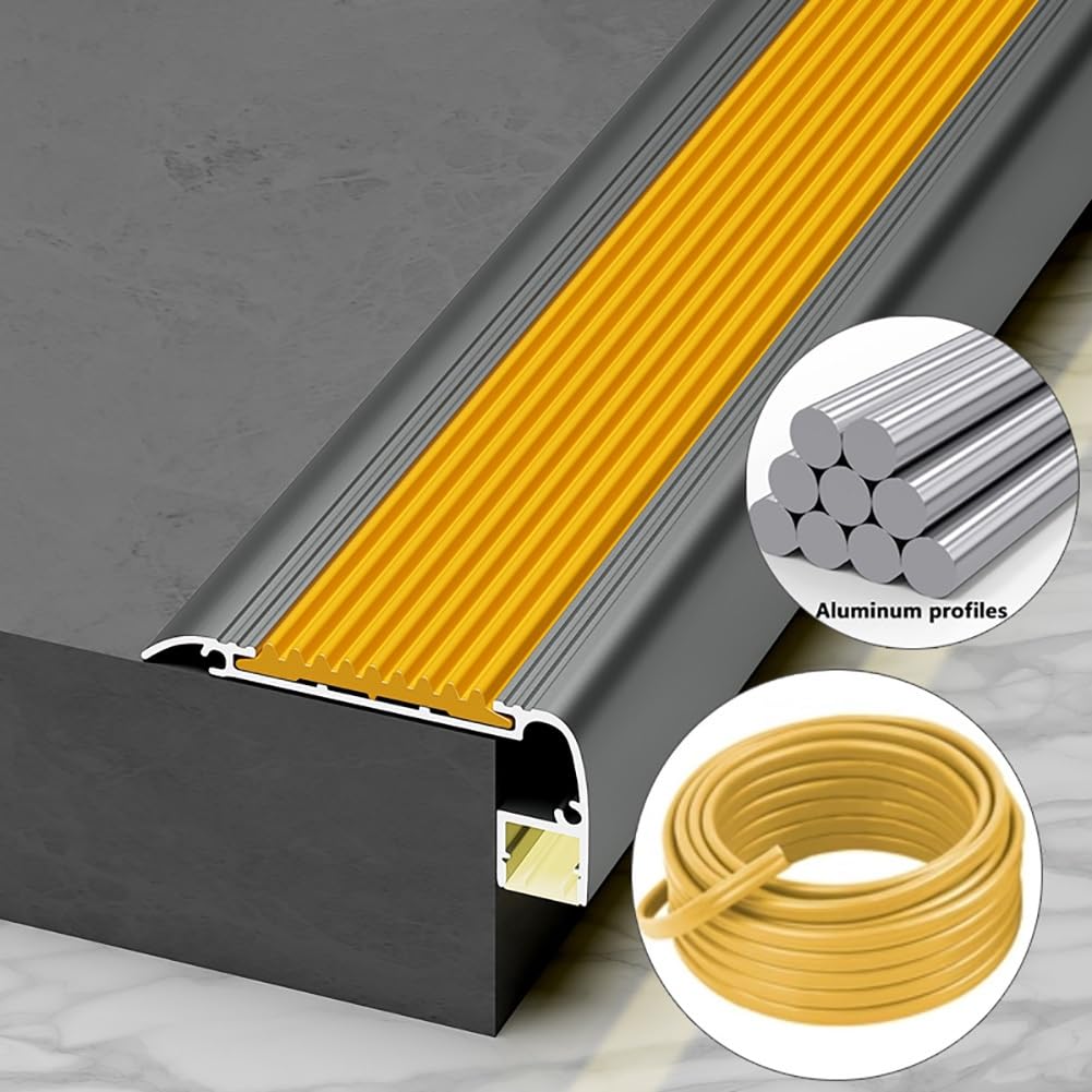 Aluminium-LED-Stufe Ed-Profil L-Sd rutschfeste Treppenkante für den Innen- und Außenbereich, 100/134 cm Länge (Rot 120 cm) – erhöht die Sicherheit und Sicherheit
