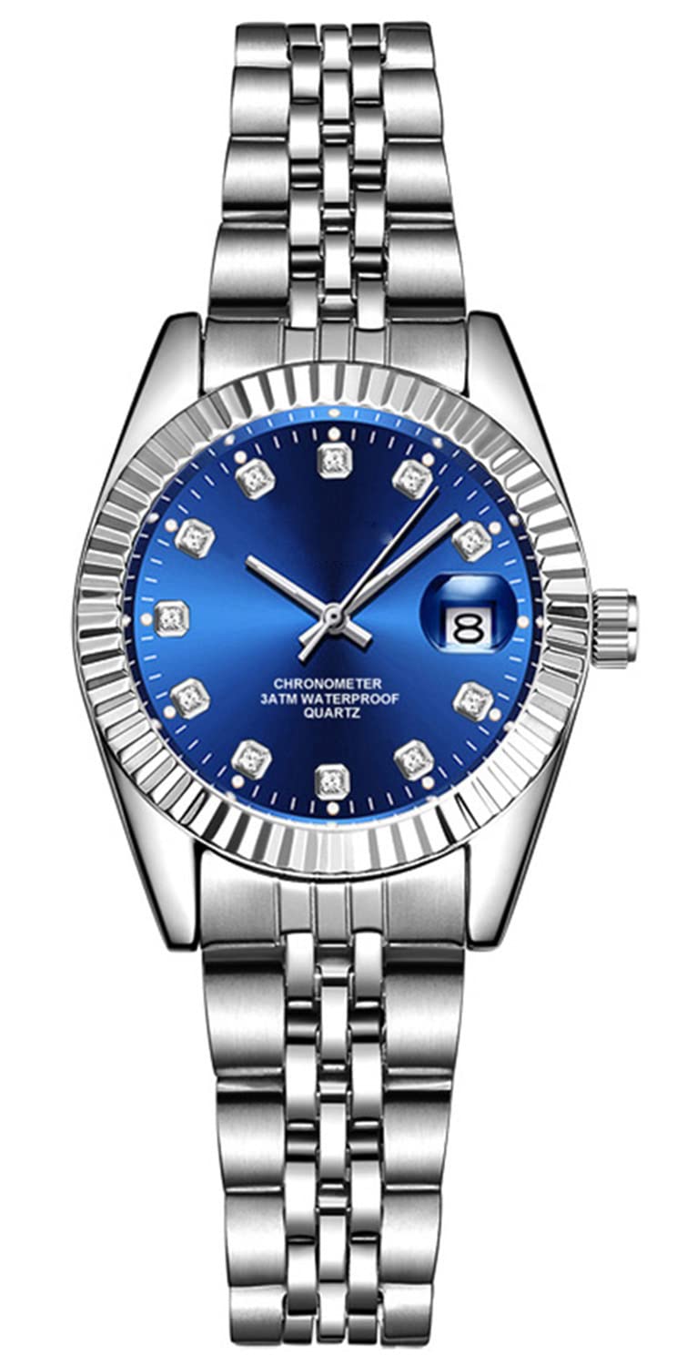 BESTKANGBESTKANG Luxury Womens Quartz Analog Watches Rhinestone Calendar Waterproof Luminous Gold Silver Two Tone Stainless Steel Watches