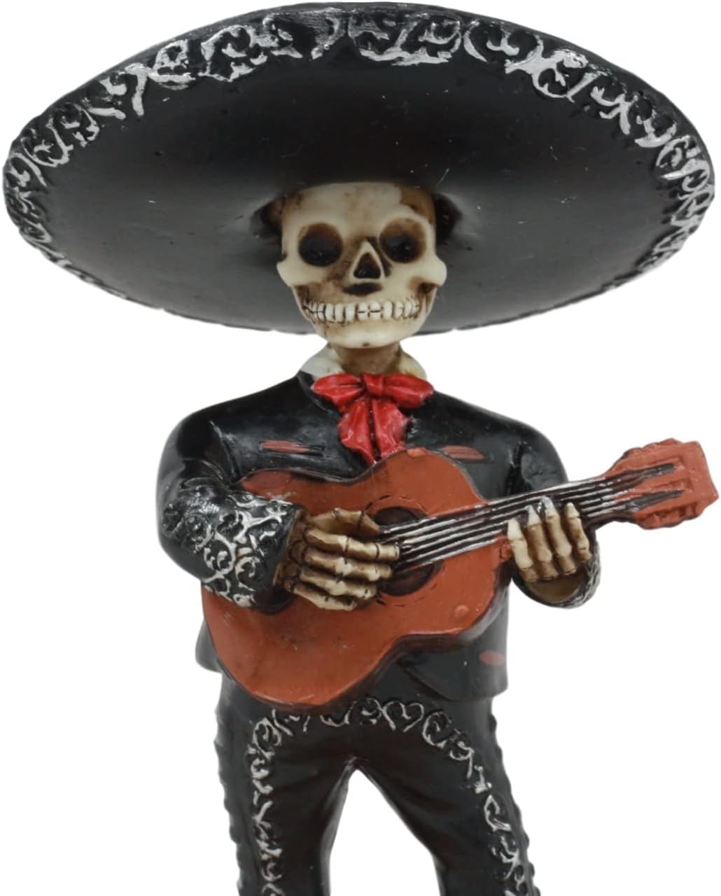 Ebros Traditional Black Mariachi Band Skeleton Guitarist Statue Day of The Dead Folk Musician Figurine Dias De Muertos Graveyard Serenade