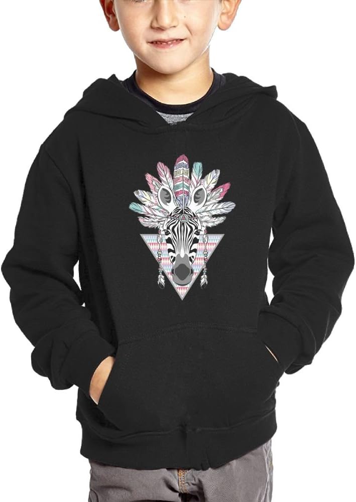 Sebras Reflection Floral Pattern Boys Kids Hooded Pullover Cotton Hoodies With Pocket