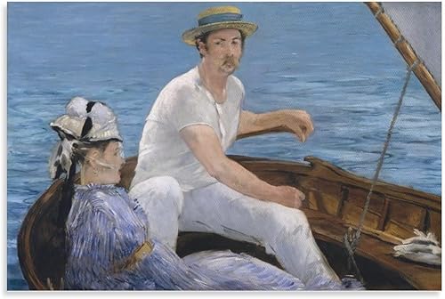 UYKUM In Barca Ad ArgenteuilBoating, 1874 by Édouard Manet Posters Wall Art Painting Canvas Gift Living Room Prints Bedroom Decor Poster Artworks