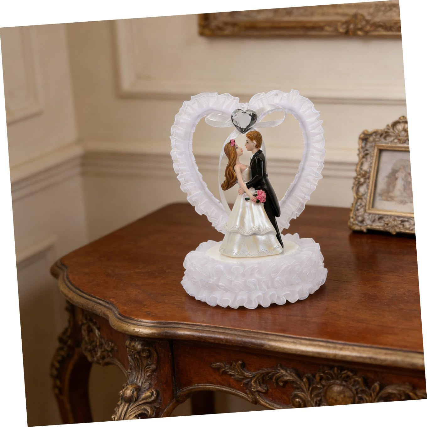 Kristall Brautpaar Figur Hochzeitstorte Deko Romantisches Tischdeko Klein