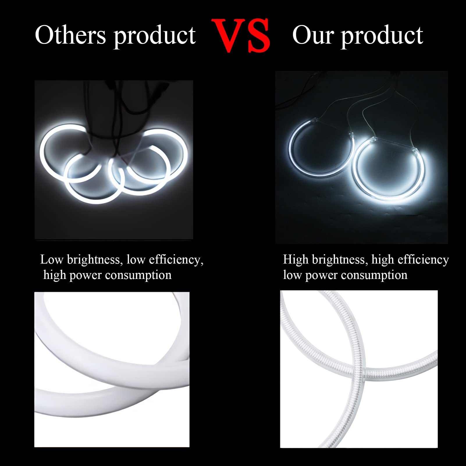 Angel Eyes LED Halo Ringe 106mm Für BMW E46 - Weiße Engelsaugen Scheinwerfer