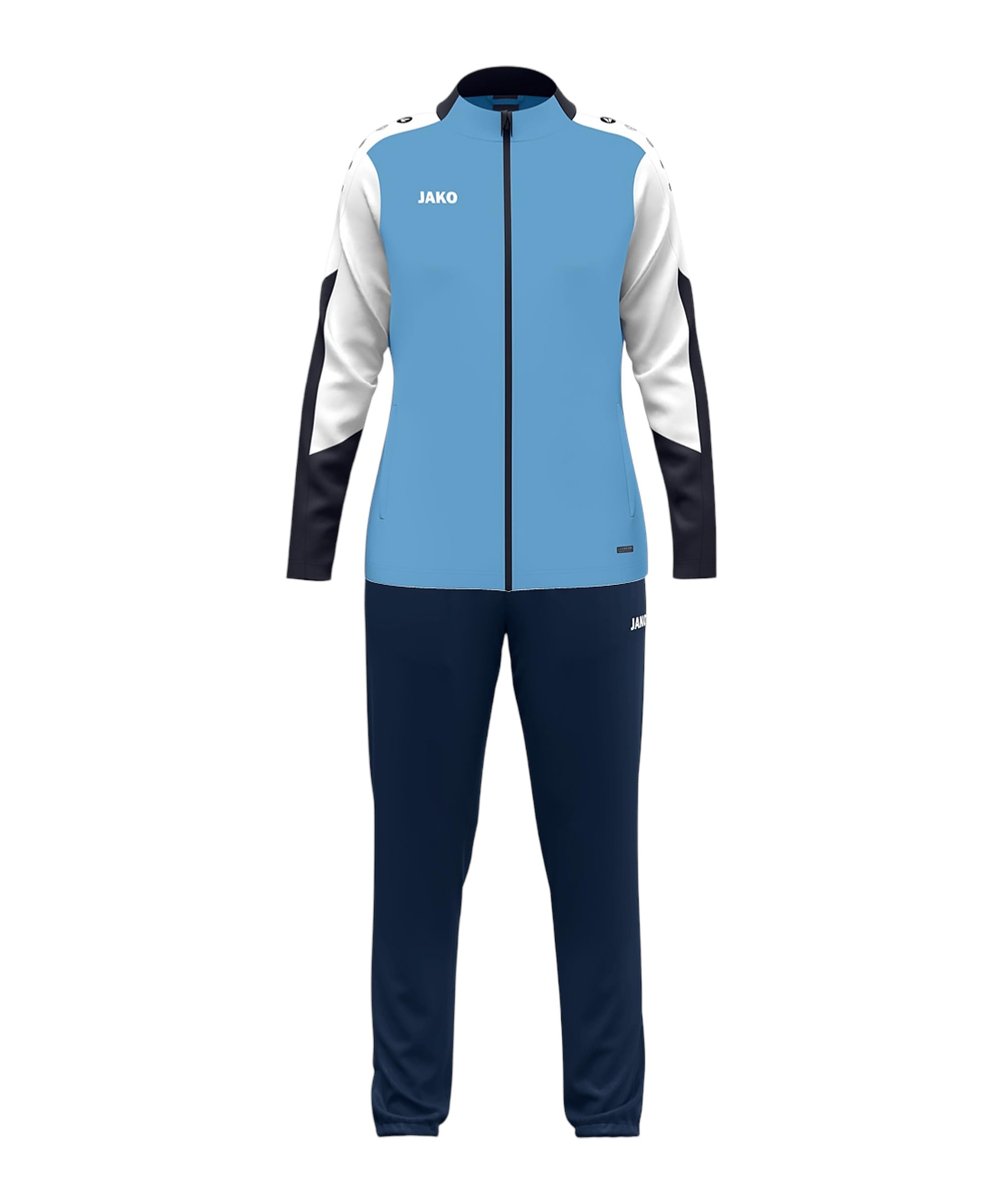 JAKO Dynamic Women's Polyester Suit, Sky Blue/White/Navy, M