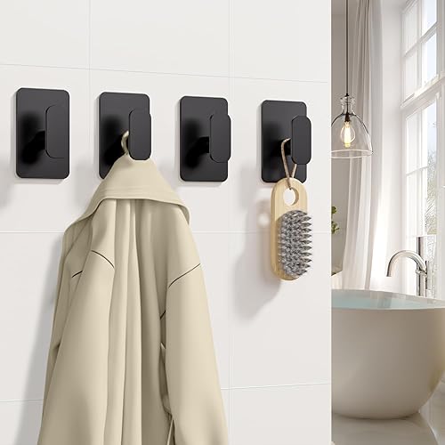 Miniatura 3 de Heavy Duty Self Adhesive Hooks - 26lb Max, Sticky Wall Hooks Stainless Steel for Hanging Towel, Coat, Robe, Waterproof & Rustproof Hooks Stick on