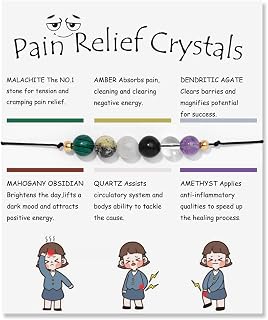 COLORFUL BLING Natural Stone 6mm Beads Crystal Stretch Bracelet Healing Stone Braided String Bracelet with Spiritual Card for Women Yoga Balancing Protection Jewelry