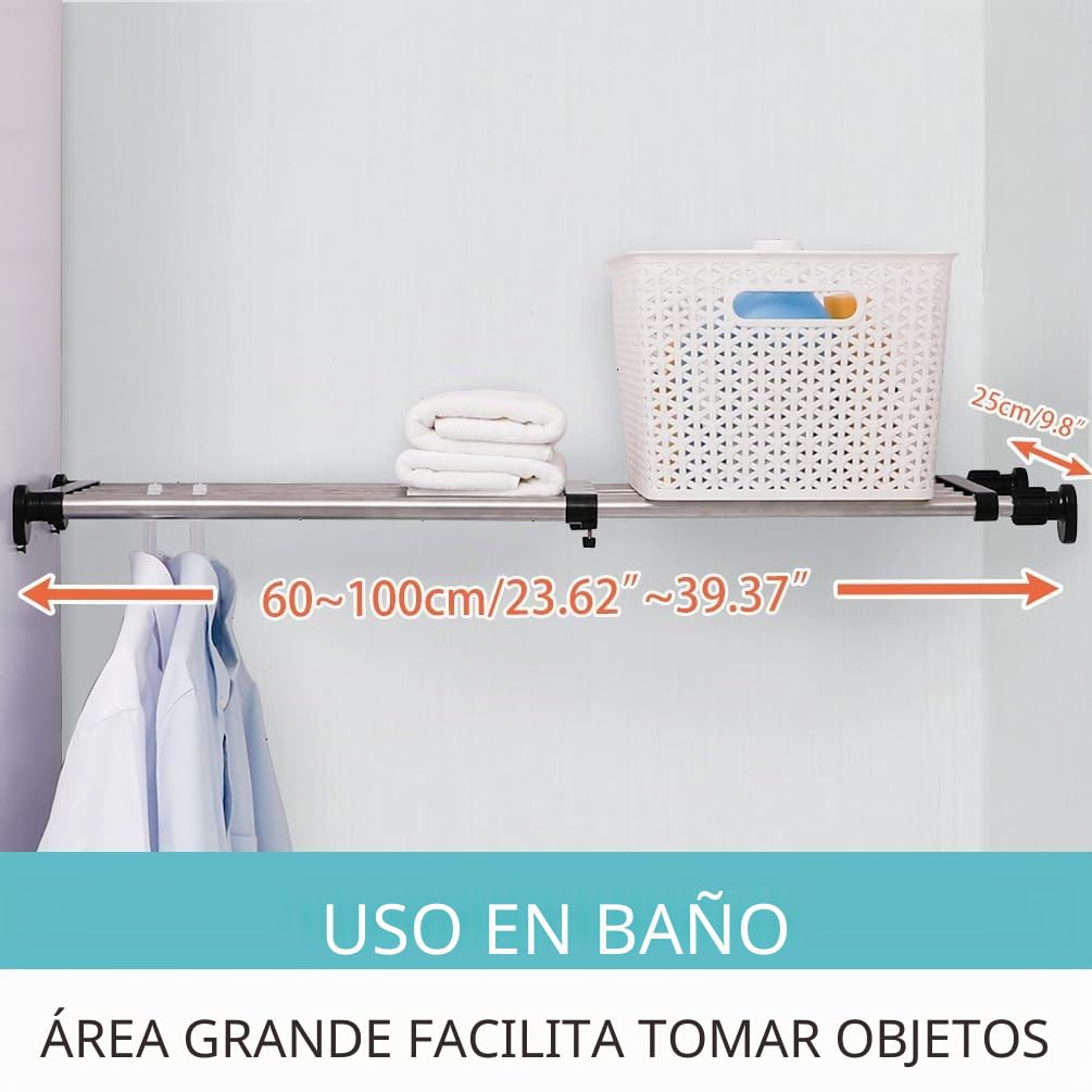 Hershii Estante extensible de metal ajustable para armario, estante de almacenamiento de metal, organizador de gabinete, divisor de bricolaje, negro, 23.6-39.5 pulgadas
