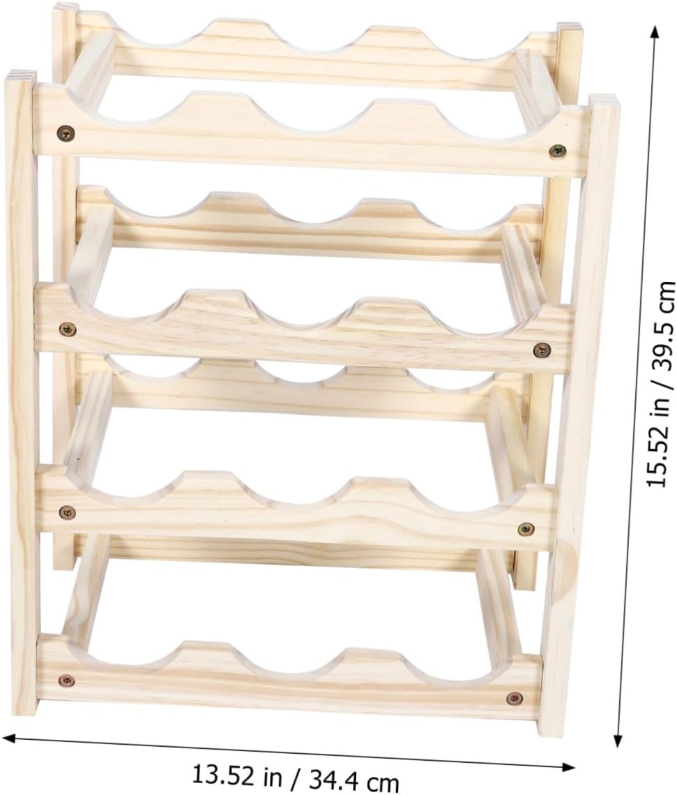 Bottle Capacity Wooden Wine Storage Rack Wine Bottle Holder Skid Design Decor