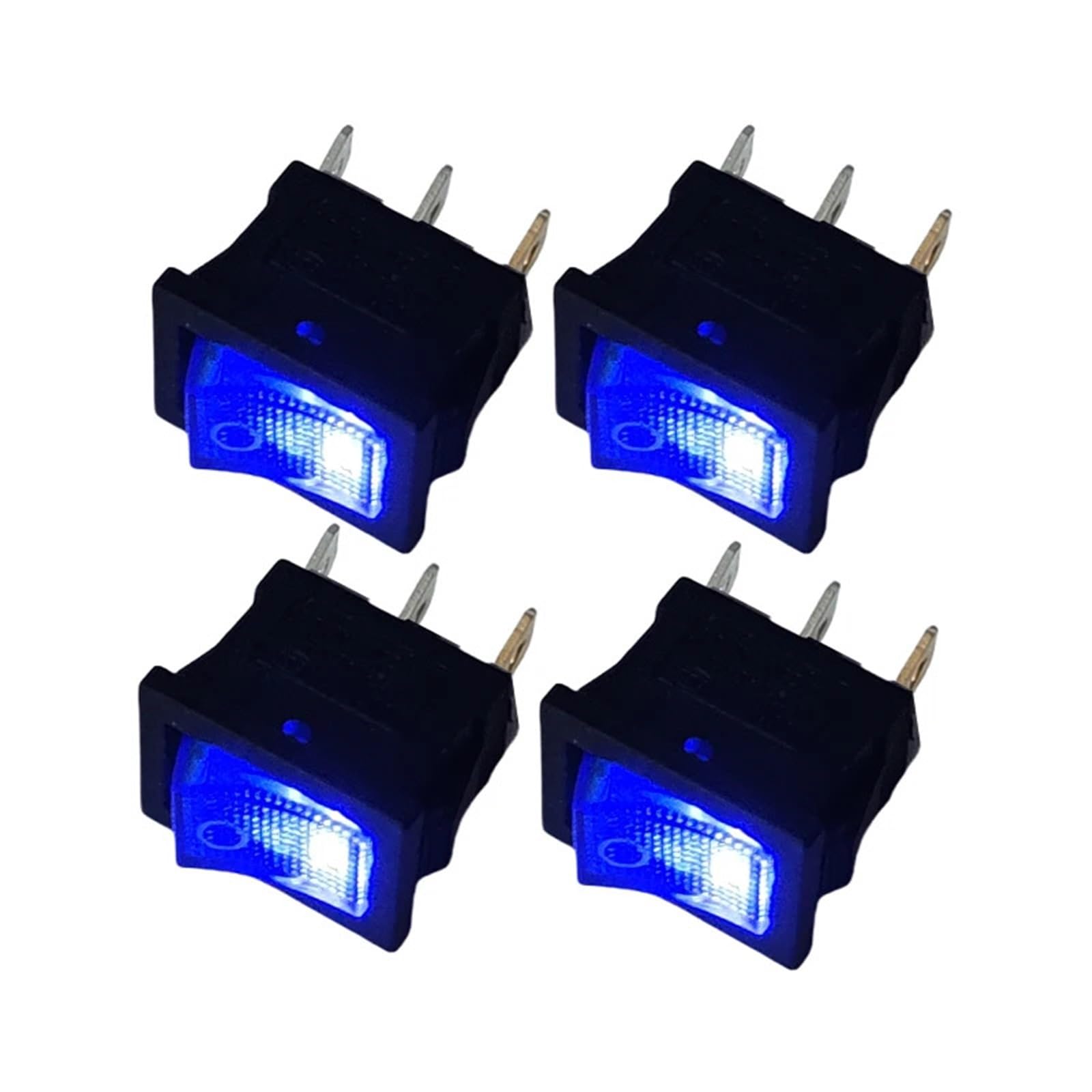 4Pcs 3Pin KCD1 Mini Rectangle Rocker Switch 21x15mm Panel 13x19mm