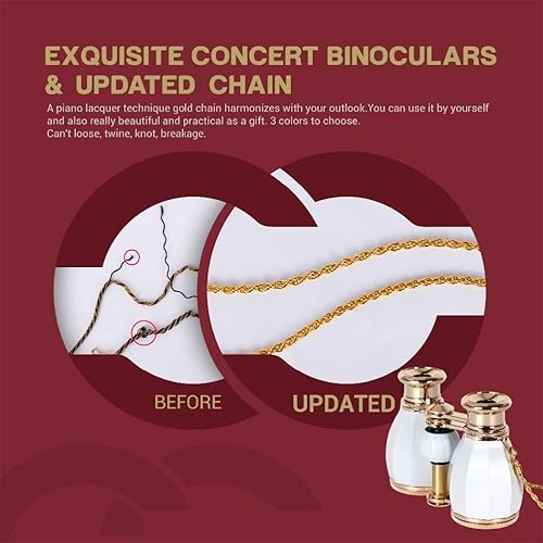 Miniatura 8 de 4X30 Telescopio binocular Ópera Gafas de teatro recubierto de vidrio retro binocular con cadena Telescopio Señora Regalos 4 Colores