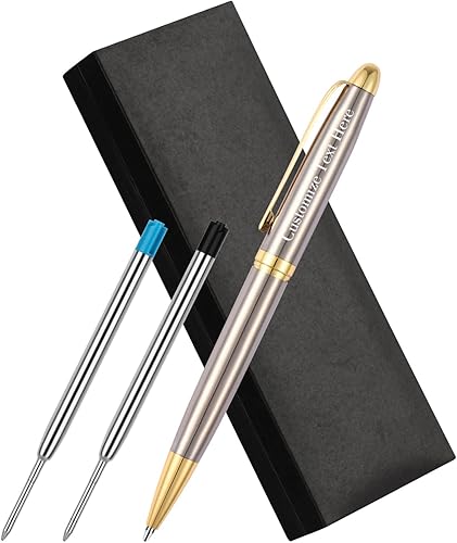 Luxury Pen Business Office Fancy Pens Executive Pen Pen Sets for Men Gift with 1 Blue Refill and 1 Black Refill