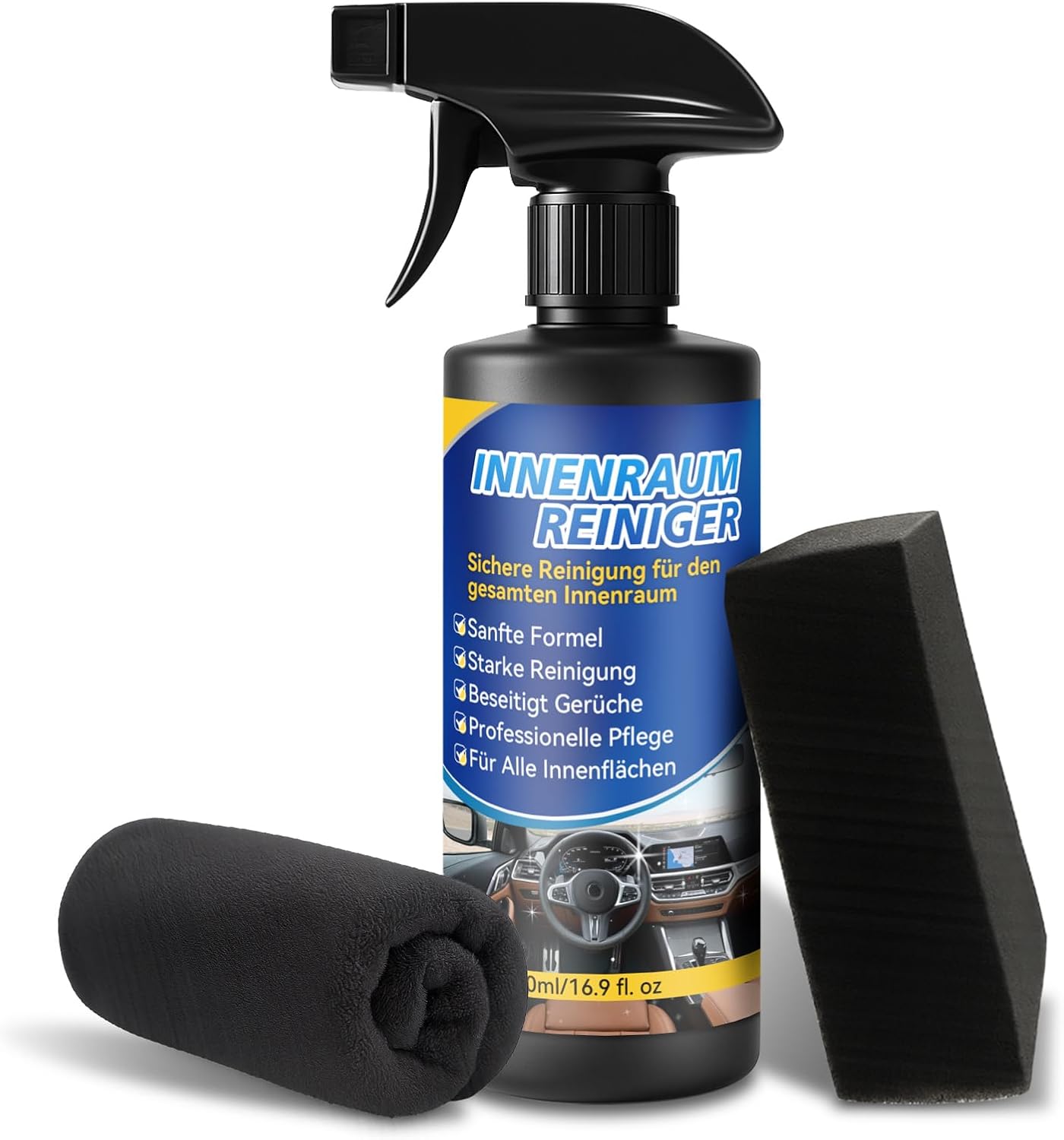 AstraVox Car Interior Cleaner Set 500 ml incl. Microfibre Cloth accessoire voor tapijtreiniger
