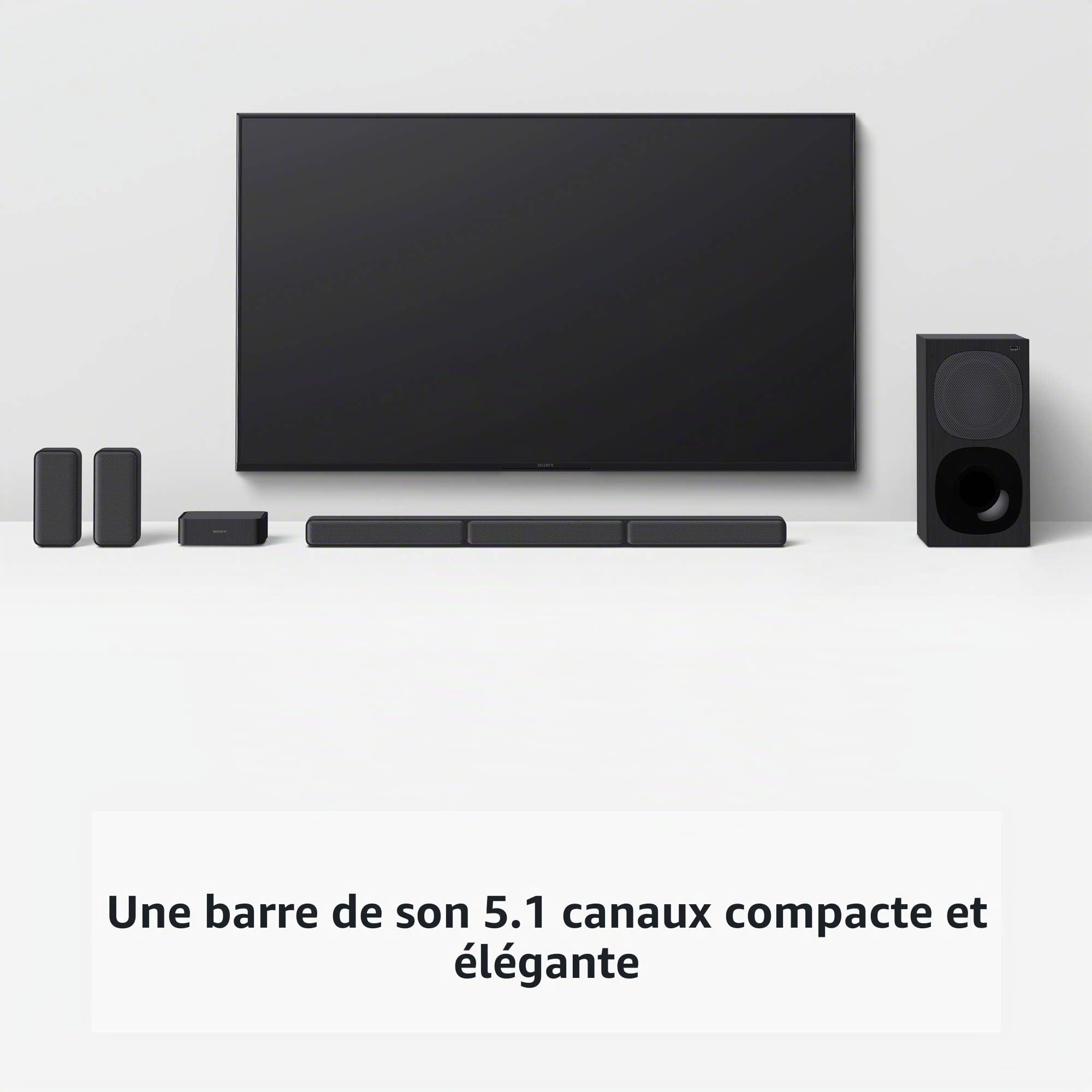 Sony HT-S40R Barre de Son 5.1 canaux 600 W pour TV avec Caisson de Basses et Haut-parleurs arrière sans Fil avec Bluetooth