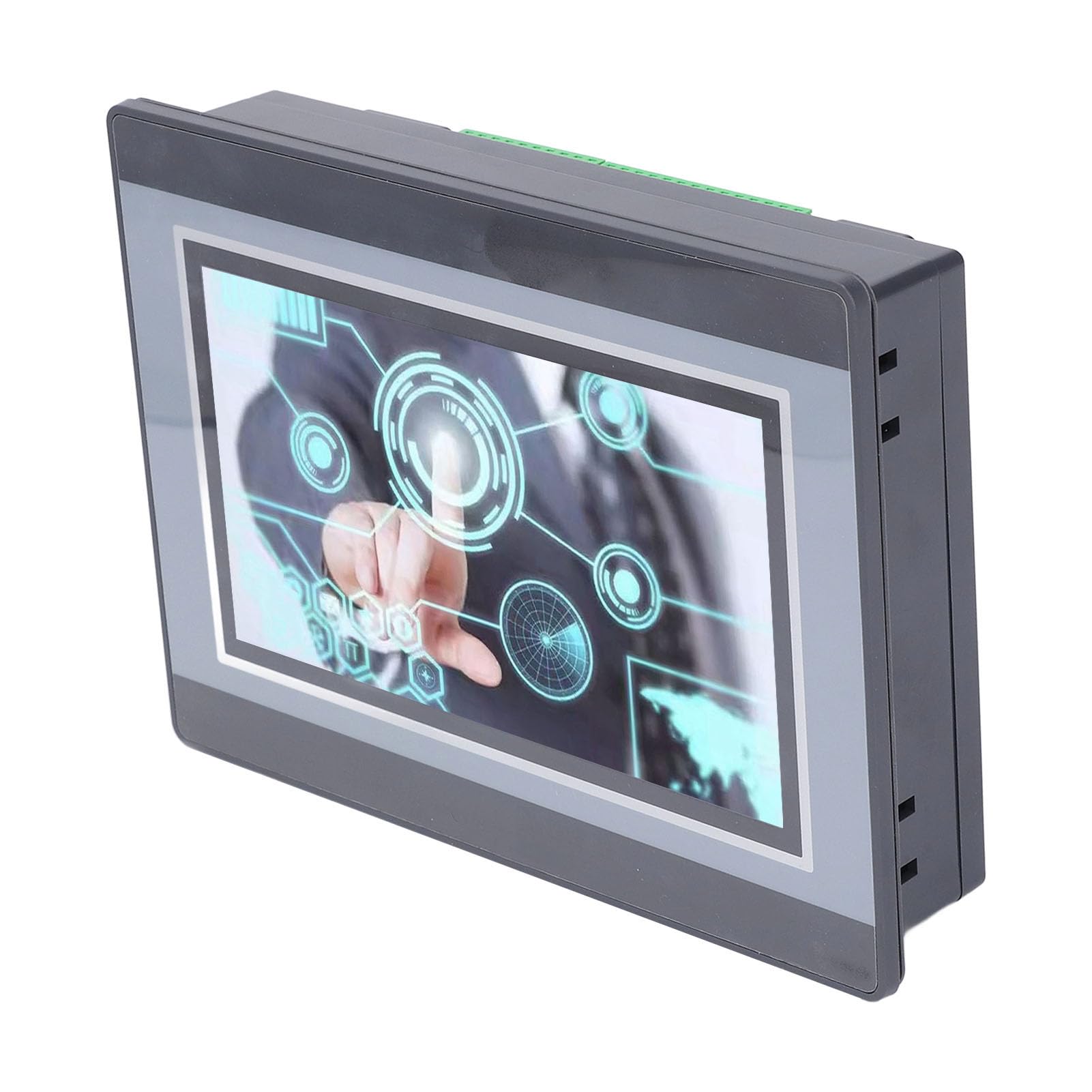 Gedourain PLC HMI Ekran Dotykowy Wydajnie Programowalny Sterownik Logiczny 7-calowy, Krystalicznie Czysty Wyświetlacz do Różnych zastosowań PLC, Rozmiar ABS 7,95 X 5,83 X 2,01 Cala