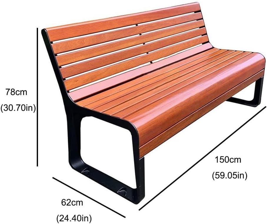Patio Benches for Outdoors Nordic Outdoor Park Bench with Backrest Metal Square Garden Viewing Seat Beach Chair Shopping Mall Rest Garden Benches for Outdoors