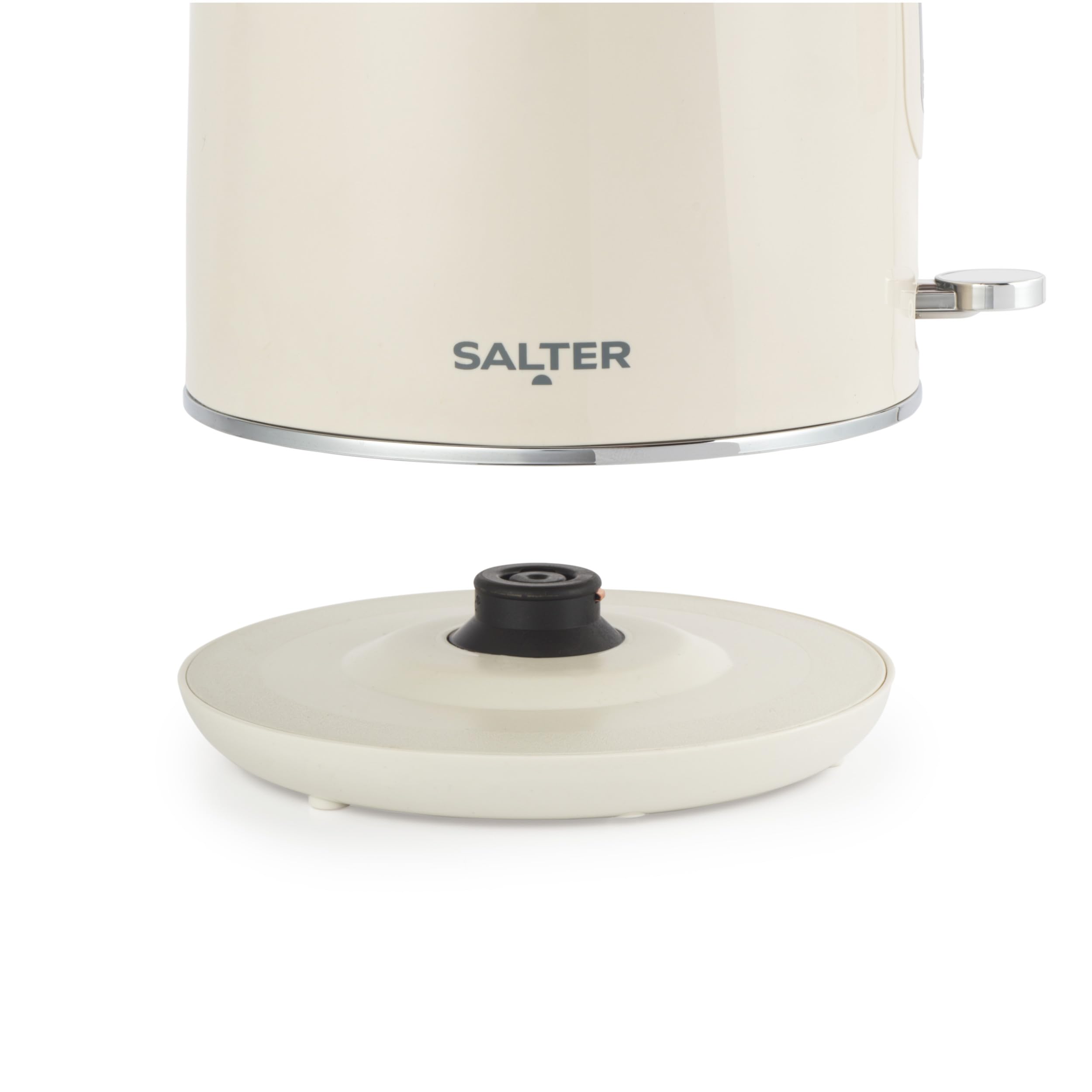 Bollitore Salter Retro 1.7 L – Ebollizione Rapida da 3KW, Base a 360°, Filtro Anticalcare Rimovibile, Finestra di Livello Acqua, Indicatore Luminoso, Sensore a Secco e Spegnimento Automatico, Crema